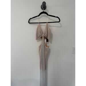 NWT Alice + Olivia Havana Cutout Crystal Embellished Maxi Dress Size 0